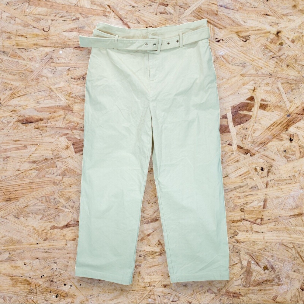 NWT Skies Are Blue Women's Pants Corduroy Wide Leg Ivory Belt XL Pockets Stretch